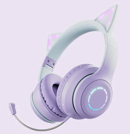 Cat Ear Unicorn Headphones with LED and Foldable Design
