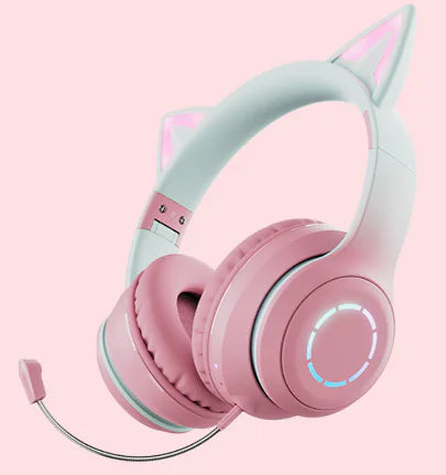 Cat Ear Unicorn Headphones with LED and Foldable Design