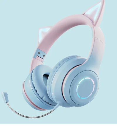 Cat Ear Unicorn Headphones with LED and Foldable Design